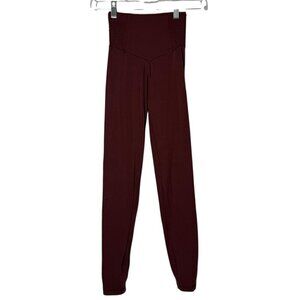 Offline by Aerie 7/8 Leggings Ruched High Rise Size XS Tall Inseam Burgundy